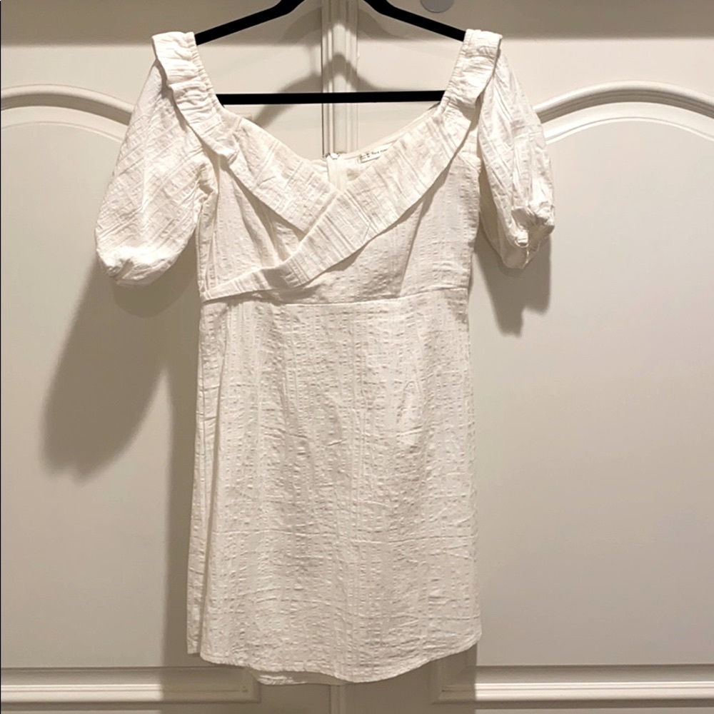 Here Comes the Sun Off the Shoulder Mini Dress
